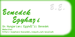 benedek egyhazi business card